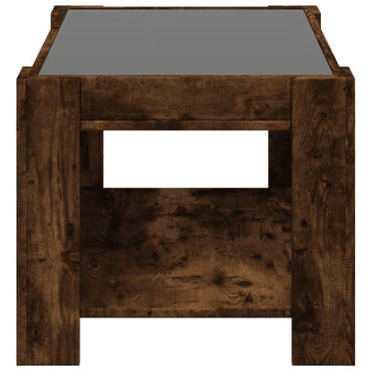 Tavolino Salotto con LED Rovere Fumo 73x53x45 cm Multistrato | homemem39