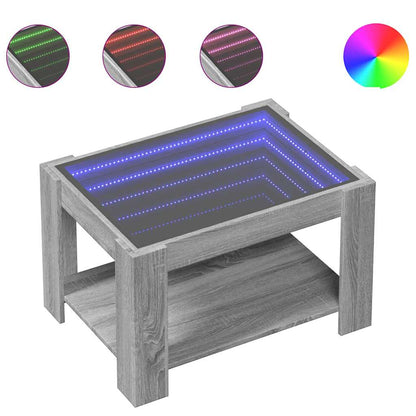 Tavolino Salotto con LED Grigio Sonoma 73x53x45 cm Multistrato | homemem39
