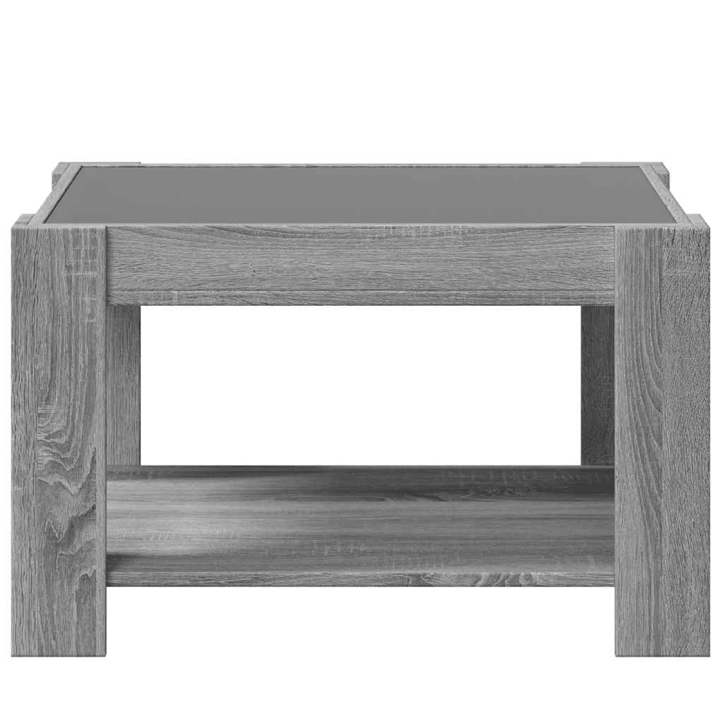 Tavolino Salotto con LED Grigio Sonoma 73x53x45 cm Multistrato | homemem39