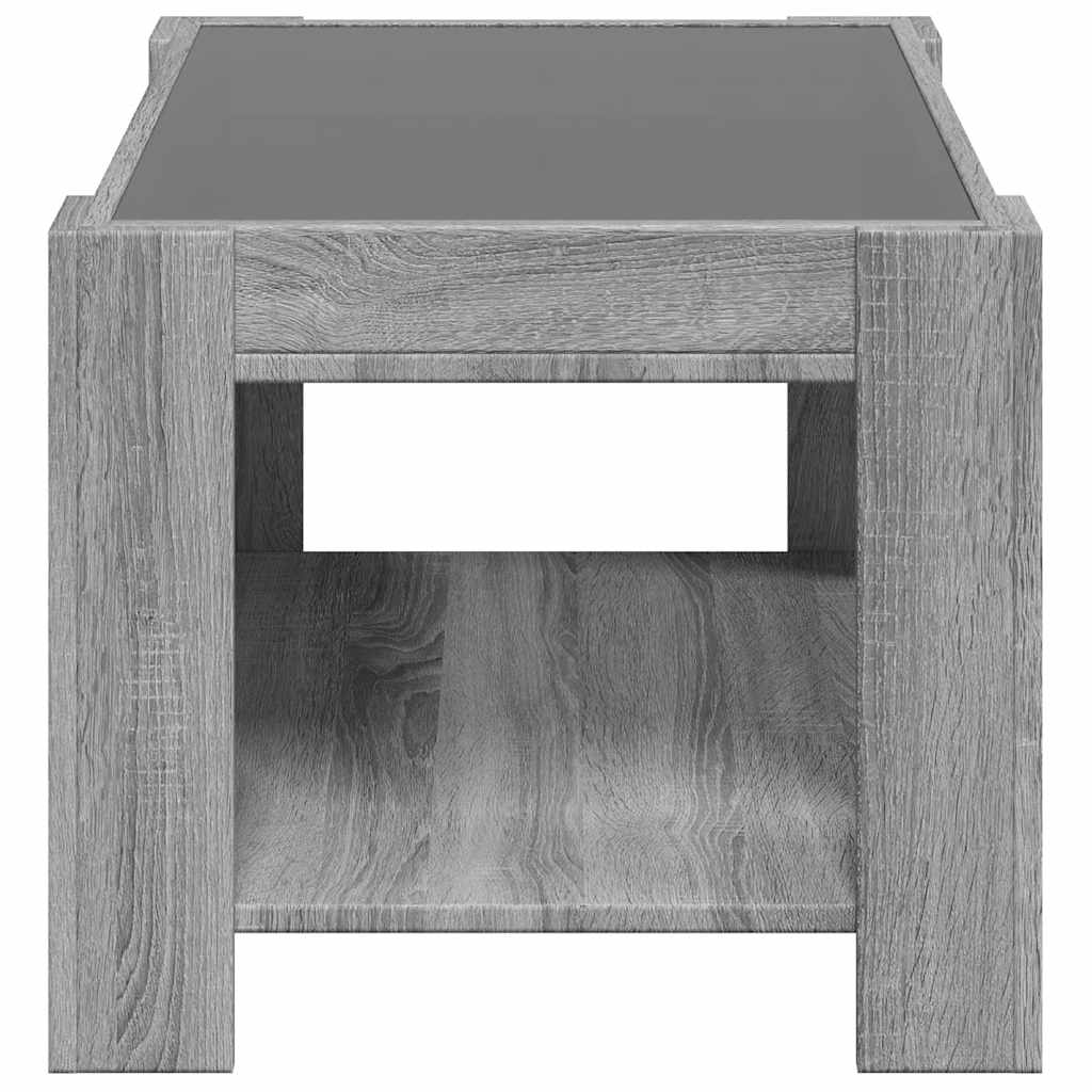 Tavolino Salotto con LED Grigio Sonoma 73x53x45 cm Multistrato | homemem39