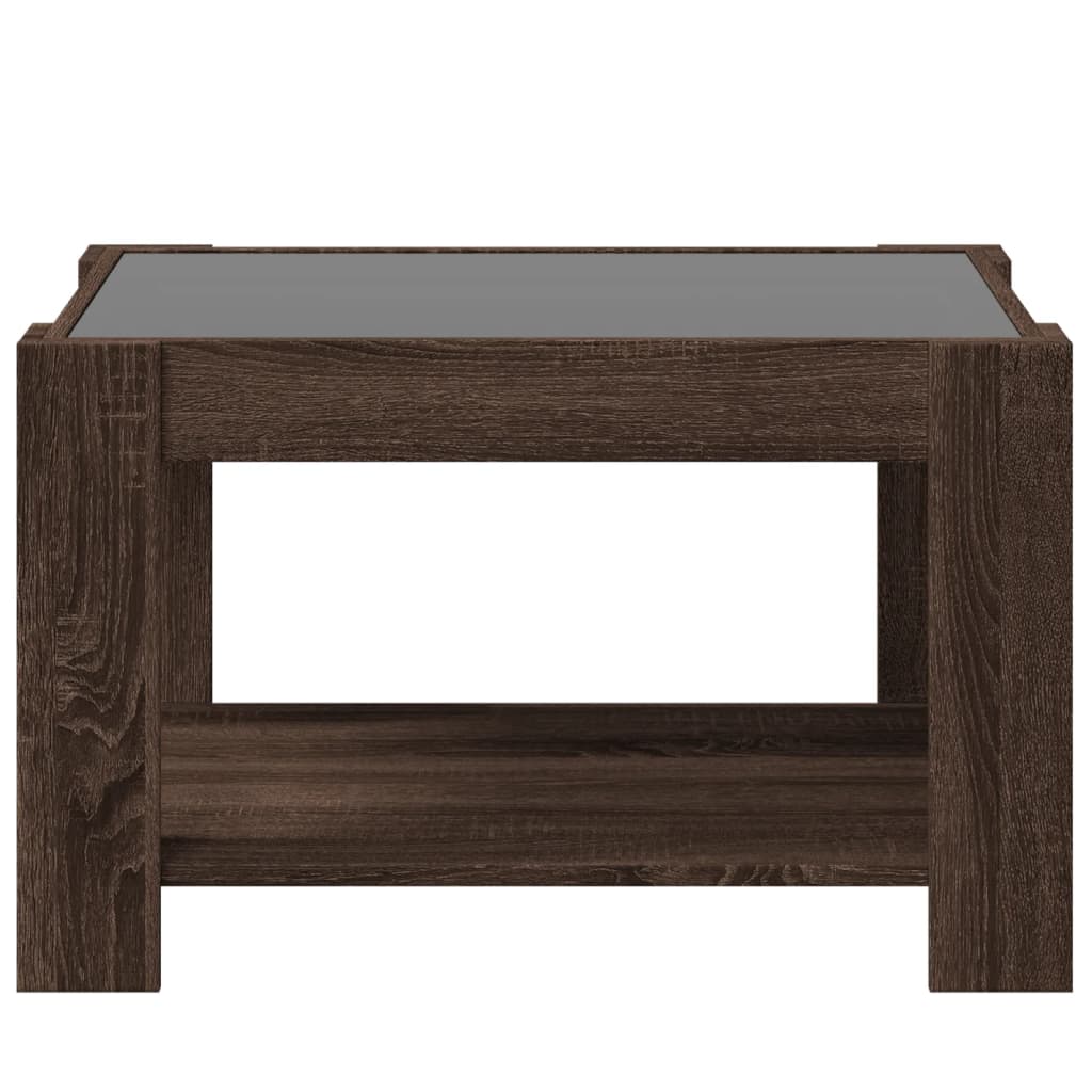 Tavolino Salotto con LED Rovere Marrone 73x53x45 cm Multistrato | homemem39