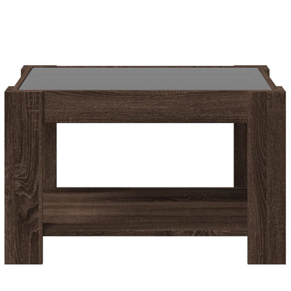 Tavolino Salotto con LED Rovere Marrone 73x53x45 cm Multistrato | homemem39