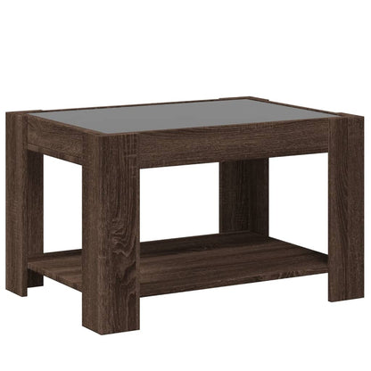Tavolino Salotto con LED Rovere Marrone 73x53x45 cm Multistrato | homemem39