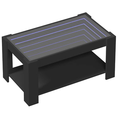 Tavolino Salotto con LED Nero 93x53x45 cm Legno Multistrato | homemem39