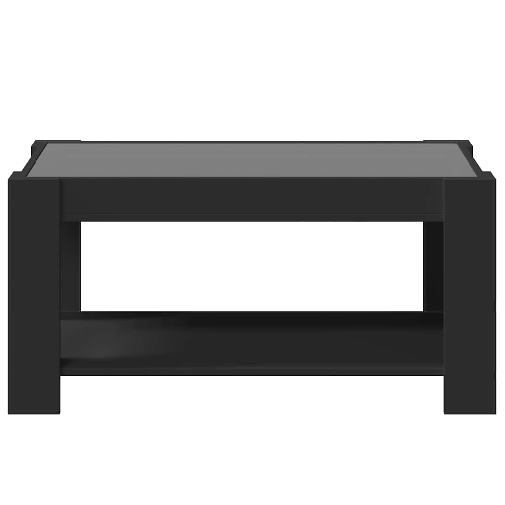 Tavolino Salotto con LED Nero 93x53x45 cm Legno Multistrato | homemem39
