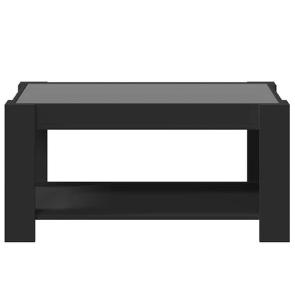 Tavolino Salotto con LED Nero 93x53x45 cm Legno Multistrato