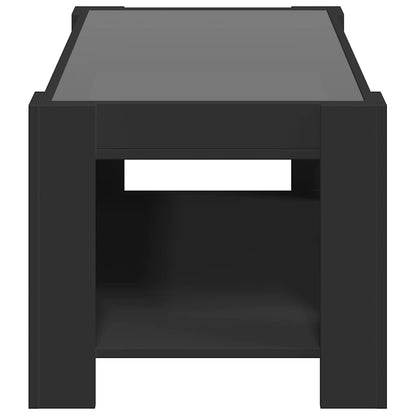 Tavolino Salotto con LED Nero 93x53x45 cm Legno Multistrato
