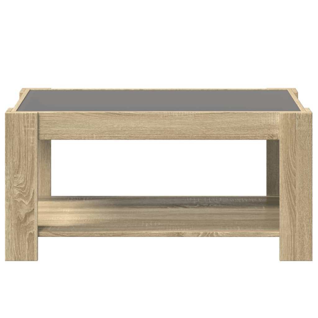 Tavolino Salotto con LED Rovere Sonoma 93x53x45 cm Multistrato | homemem39