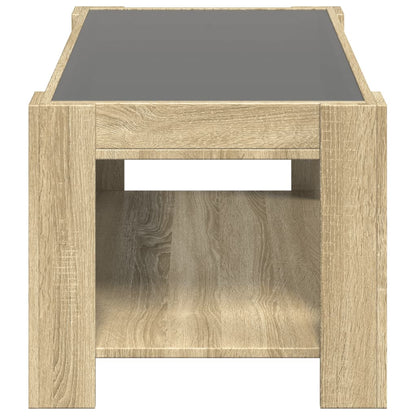 Tavolino Salotto con LED Rovere Sonoma 93x53x45 cm Multistrato
