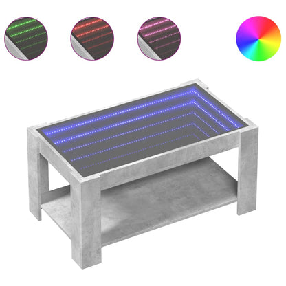 Tavolino Salotto con LED Grigio Cemento 93x53x45 cm Multistrato | homemem39