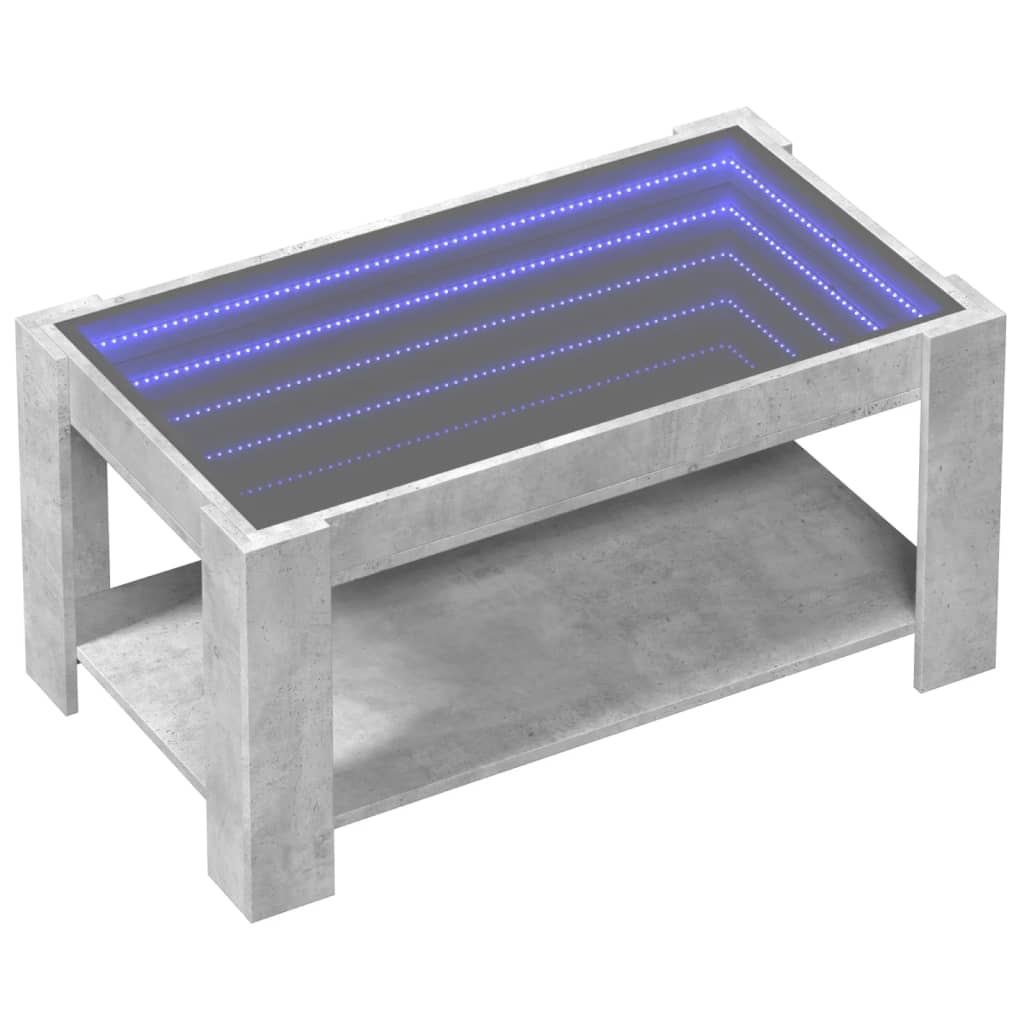 Tavolino Salotto con LED Grigio Cemento 93x53x45 cm Multistrato | homemem39