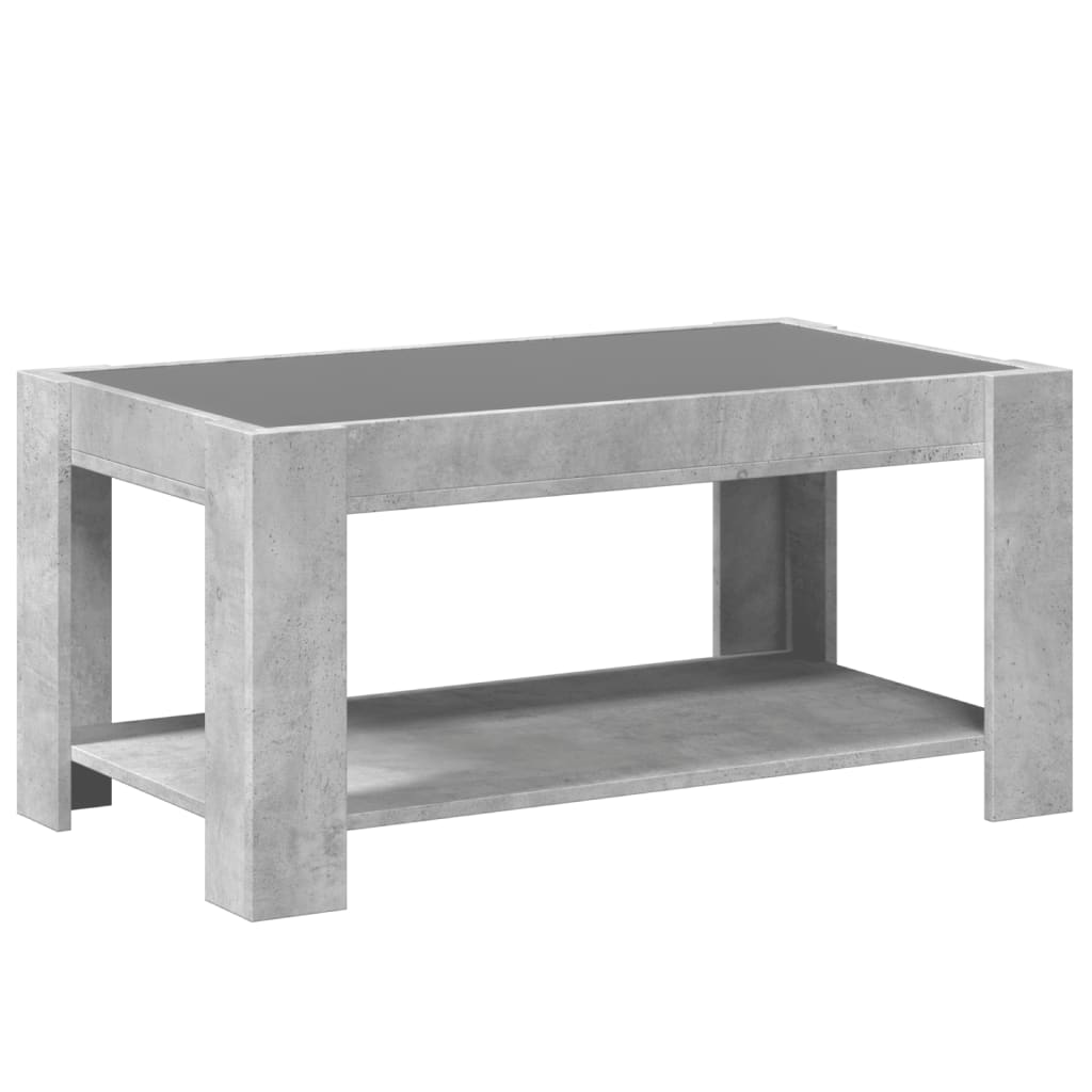 Tavolino Salotto con LED Grigio Cemento 93x53x45 cm Multistrato | homemem39