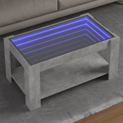 Tavolino Salotto con LED Grigio Cemento 93x53x45 cm Multistrato | homemem39