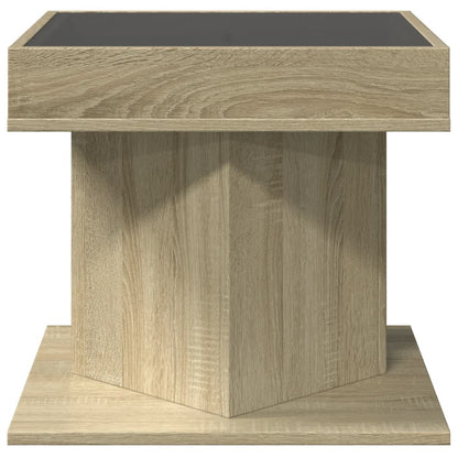 Tavolino Salotto con LED Rovere Sonoma 50x50x45 cm Multistrato | homemem39