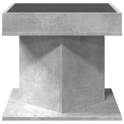 Tavolino Salotto con LED Grigio Cemento 50x50x45 cm Multistrato
