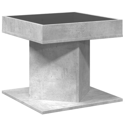Tavolino Salotto con LED Grigio Cemento 50x50x45 cm Multistrato | homemem39