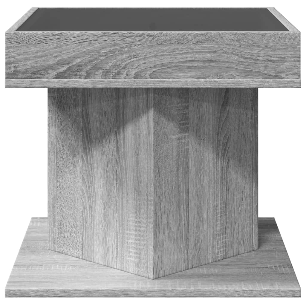Tavolino Salotto con LED Grigio Sonoma 50x50x45 cm Multistrato | homemem39