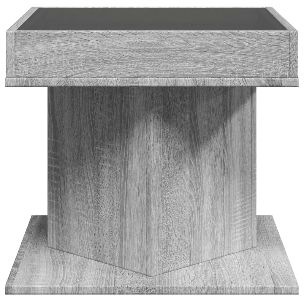 Tavolino Salotto con LED Grigio Sonoma 50x50x45 cm Multistrato | homemem39