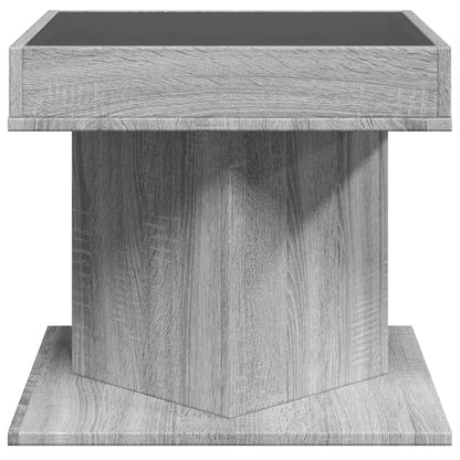 Tavolino Salotto con LED Grigio Sonoma 50x50x45 cm Multistrato | homemem39