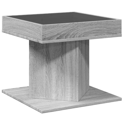 Tavolino Salotto con LED Grigio Sonoma 50x50x45 cm Multistrato | homemem39