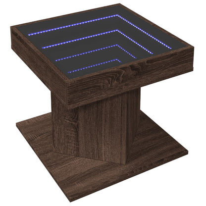Tavolino Salotto con LED Rovere Marrone 50x50x45 cm Multistrato | homemem39