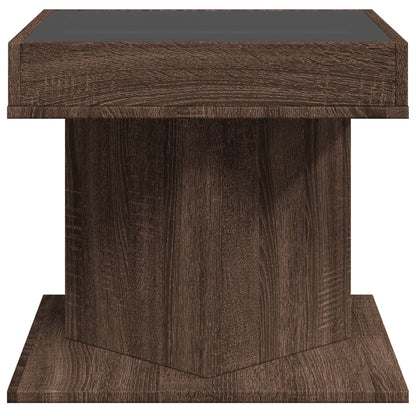 Tavolino Salotto con LED Rovere Marrone 50x50x45 cm Multistrato | homemem39
