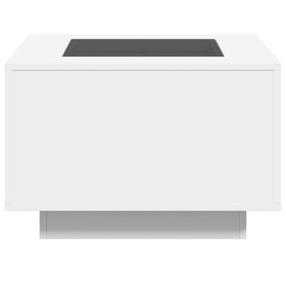 Tavolino Salotto con LED Bianco 60x60x40 cm Legno Multistrato | homemem39
