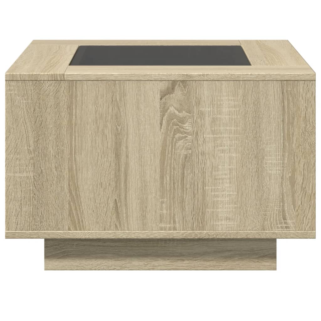Tavolino Salotto con LED Rovere Sonoma 60x60x40 cm Multistrato
