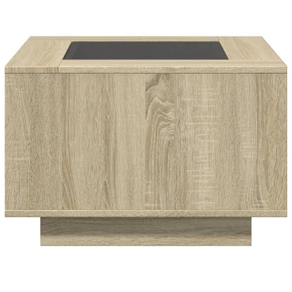 Tavolino Salotto con LED Rovere Sonoma 60x60x40 cm Multistrato