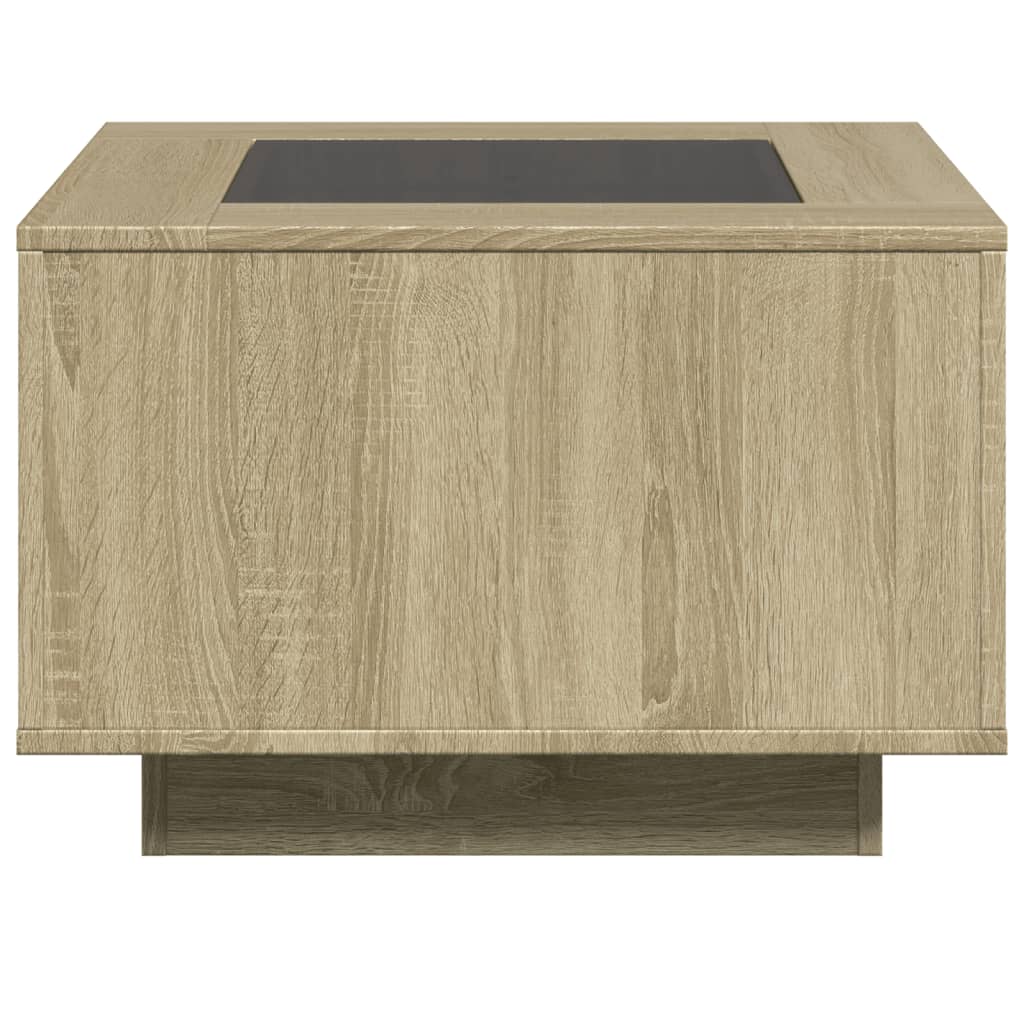 Tavolino Salotto con LED Rovere Sonoma 60x60x40 cm Multistrato