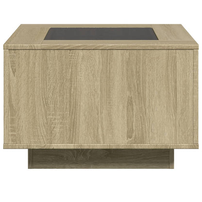 Tavolino Salotto con LED Rovere Sonoma 60x60x40 cm Multistrato