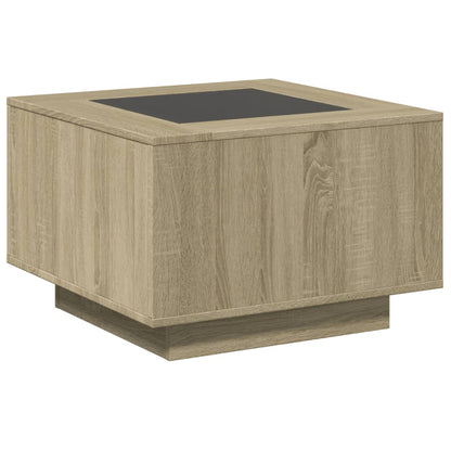 Tavolino Salotto con LED Rovere Sonoma 60x60x40 cm Multistrato