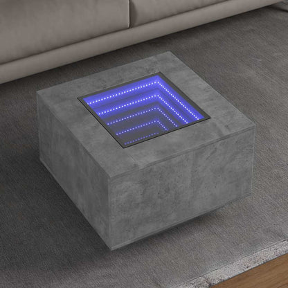 Tavolino Salotto con LED Grigio Cemento 60x60x40 cm Multistrato | homemem39
