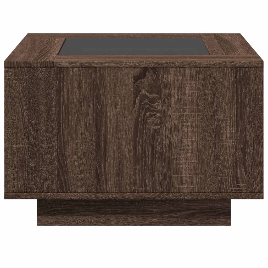 Tavolino Salotto con LED Rovere Marrone 60x60x40 cm Multistrato | homemem39