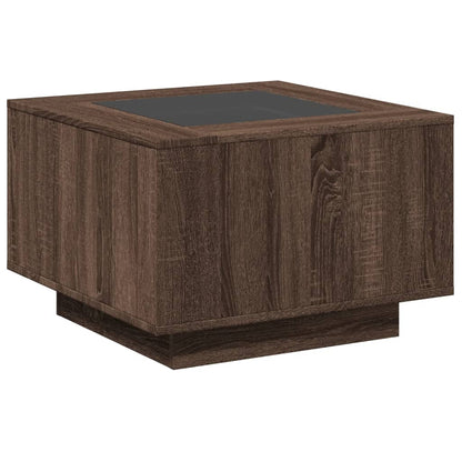 Tavolino Salotto con LED Rovere Marrone 60x60x40 cm Multistrato | homemem39
