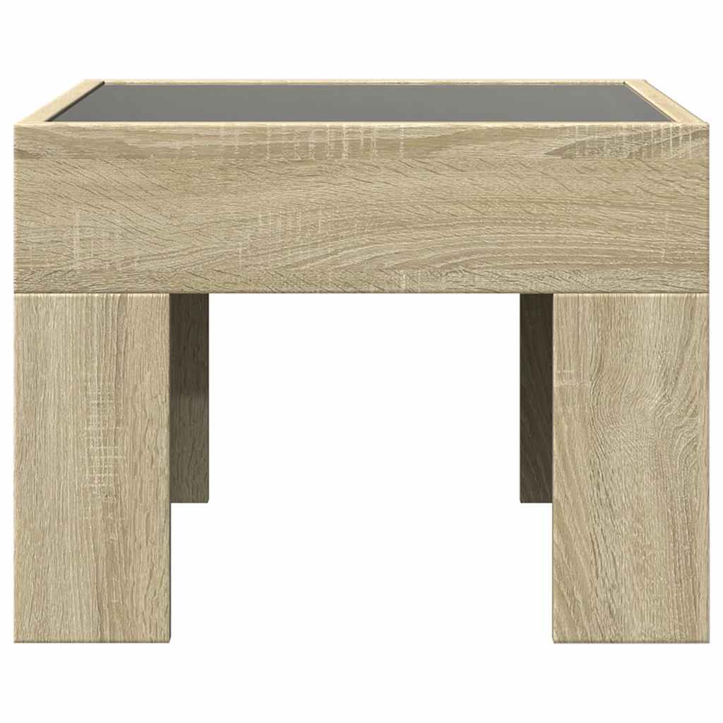 Tavolino da Salotto con LED Infinity Rovere Sonoma 40x40x30 cm | homemem39
