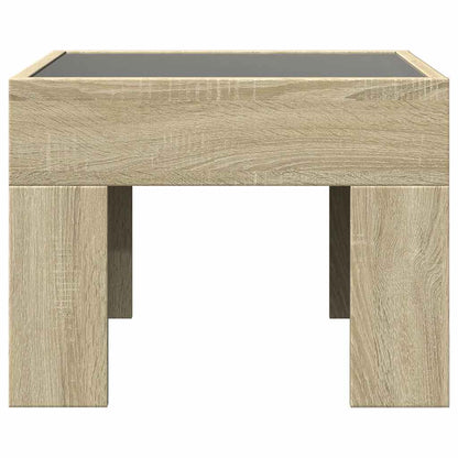 Tavolino da Salotto con LED Infinity Rovere Sonoma 40x40x30 cm | homemem39