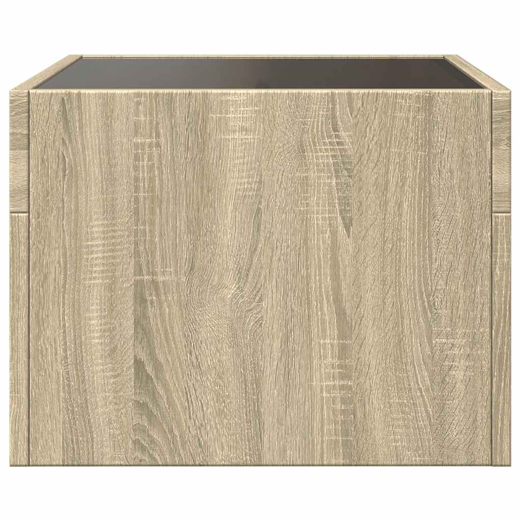 Tavolino da Salotto con LED Infinity Rovere Sonoma 40x40x30 cm | homemem39