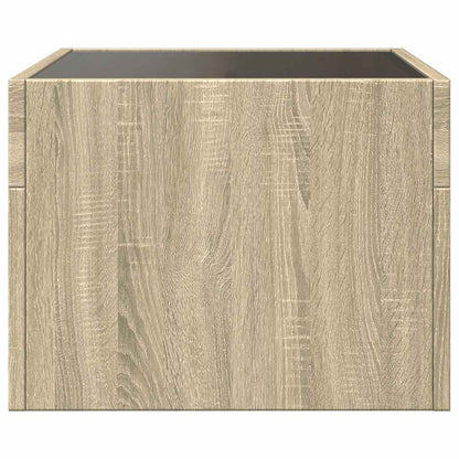 Tavolino da Salotto con LED Infinity Rovere Sonoma 40x40x30 cm | homemem39