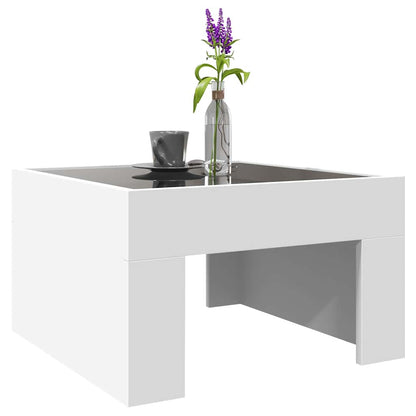 Tavolino da Salotto con LED Infinity Bianco 50x50x30 cm | homemem39
