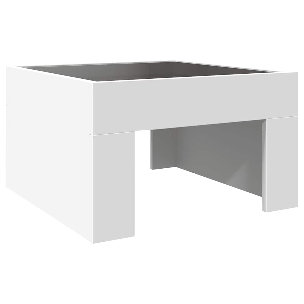 Tavolino da Salotto con LED Infinity Bianco 50x50x30 cm | homemem39