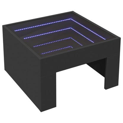 Tavolino da Salotto con LED Infinity Nero 50x50x30 cm | homemem39