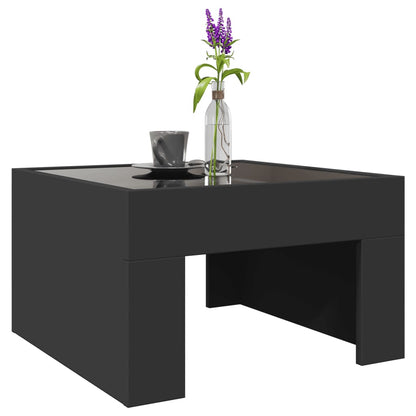 Tavolino da Salotto con LED Infinity Nero 50x50x30 cm | homemem39