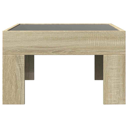 Tavolino da Salotto con LED Infinity Rovere Sonoma 50x50x30 cm | homemem39