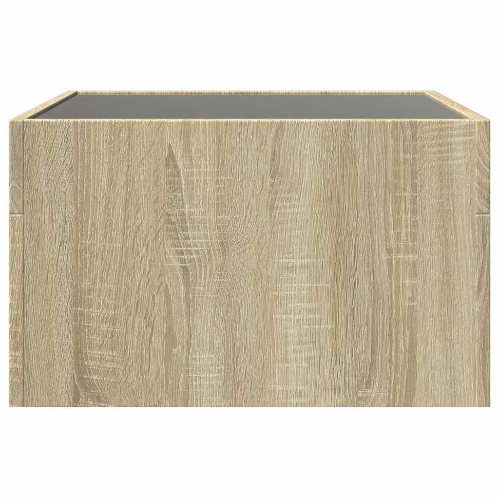 Tavolino da Salotto con LED Infinity Rovere Sonoma 50x50x30 cm | homemem39