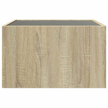 Tavolino da Salotto con LED Infinity Rovere Sonoma 50x50x30 cm | homemem39