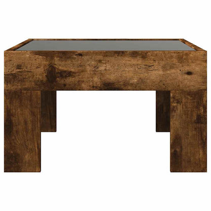 Tavolino da Salotto con LED Infinity Rovere Fumo 50x50x30 cm | homemem39