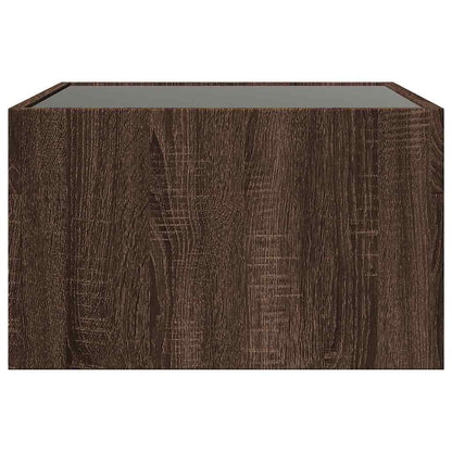 Tavolino da Salotto con LED Infinity Rovere Marrone 50x50x30 cm