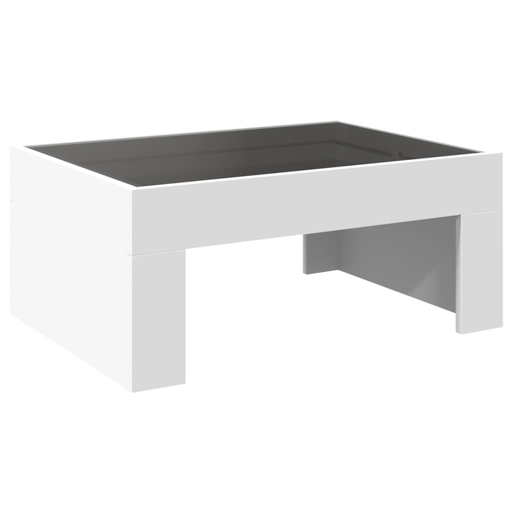 Tavolino da Salotto con LED Infinity Bianco 70x50x30 cm | homemem39