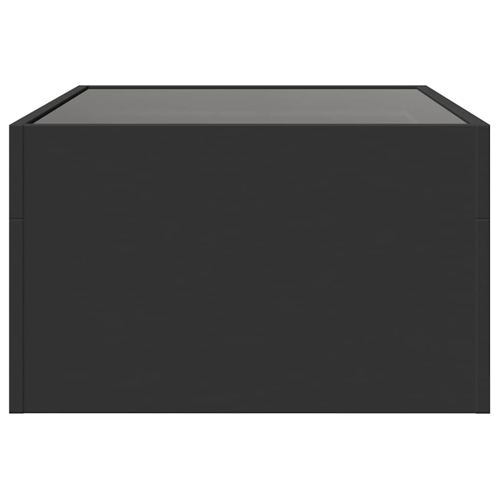 Tavolino da Salotto con LED Infinity Nero 70x50x30 cm | homemem39